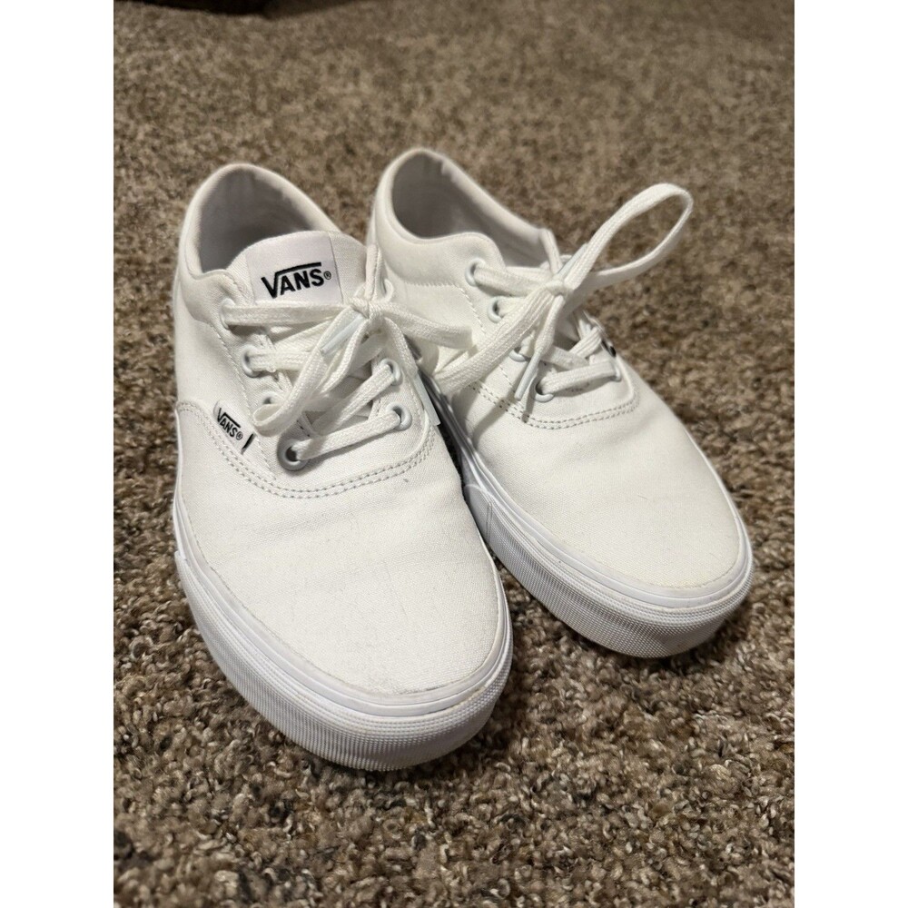 Vans Authentic True White Canvas Sneakers Women’s Size 7 Lace Up Low Top Shoes